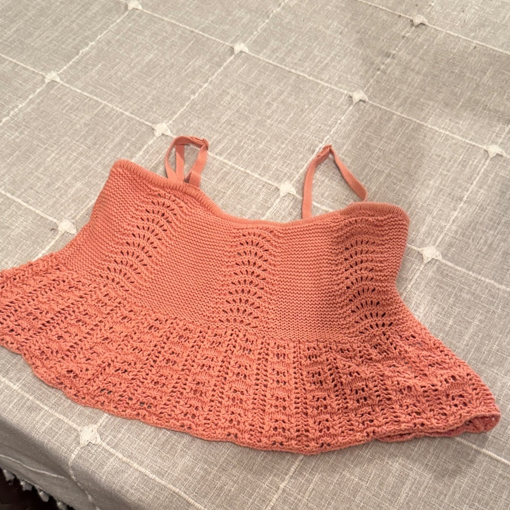 Aeropostale Coral Knit Crop Top